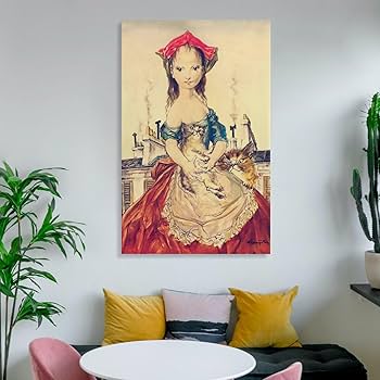 Amazon.co.jp: 藤田嗣治 プリント 有名な絵画の複製 「少女」の